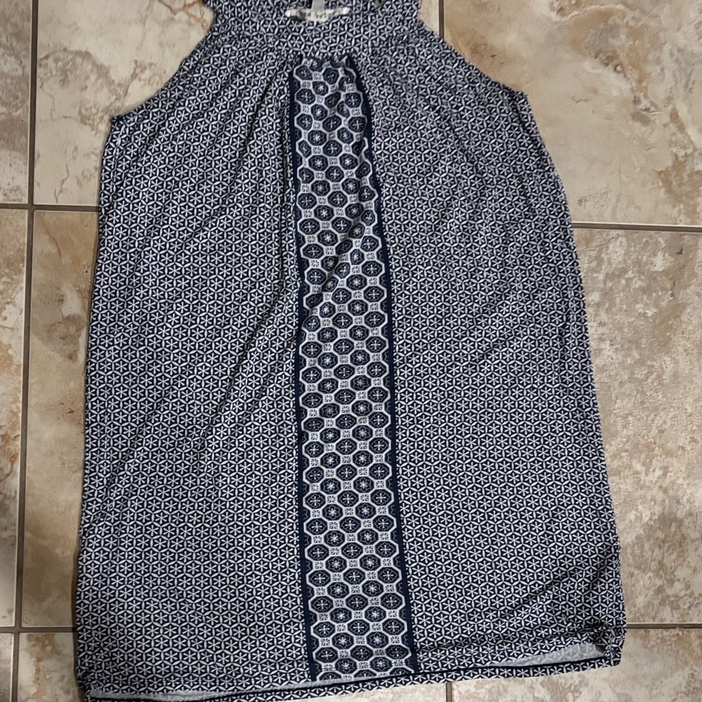 Max Studio Blue and White Patterned Dress